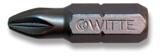 Witte Punta Pozidriv (PZ) STAINLESS INOX guía 1/4" corta