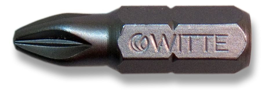 Witte Punta Phillips (PH) STAINLESS INOX guía 1/4" corta