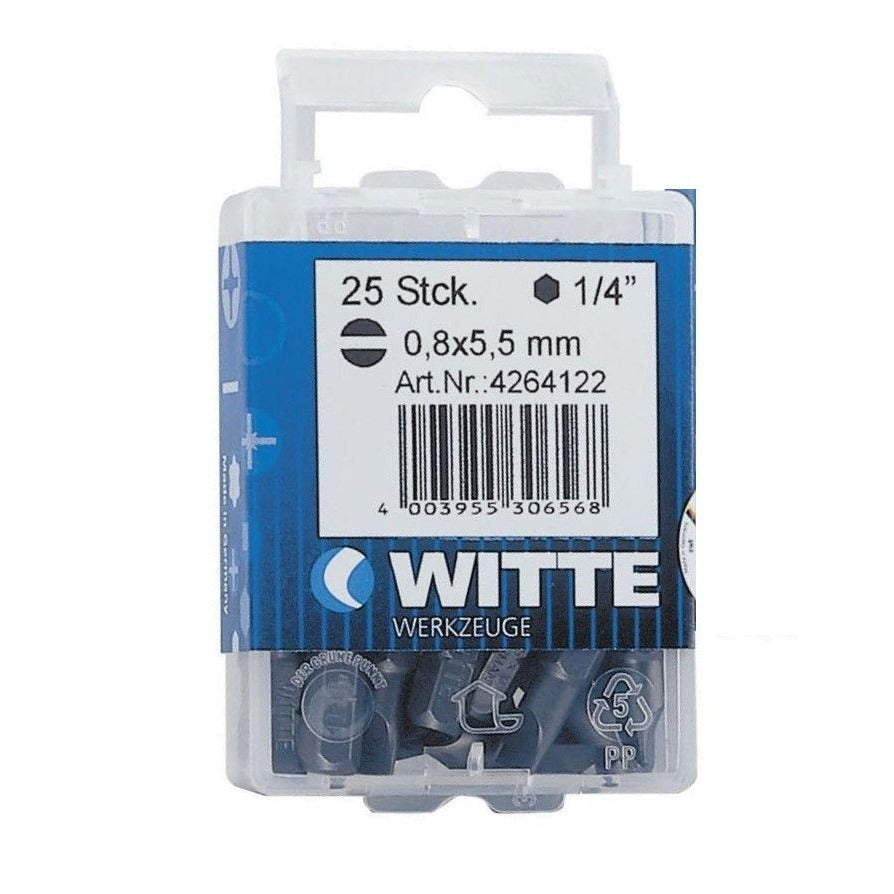 Pointes plates blanches 25 mm dans une boîte en plastique