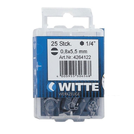 Witte Puntas Planas de 25 mm en cajita de plástico