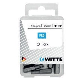 Witte 25mm Torx bits in a plastic box