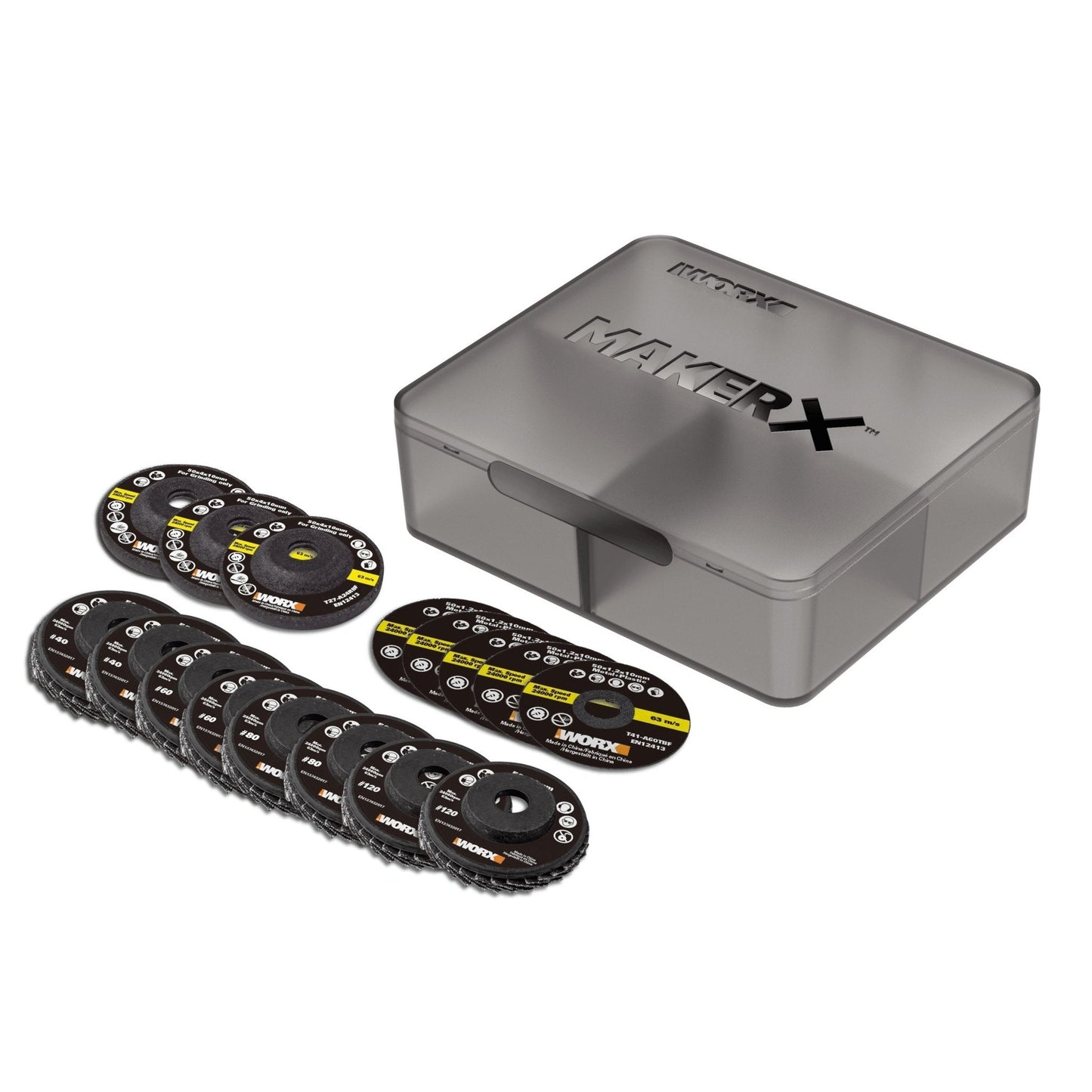 Worx WA7213 - 16-piece accessory kit for mini angle grinder