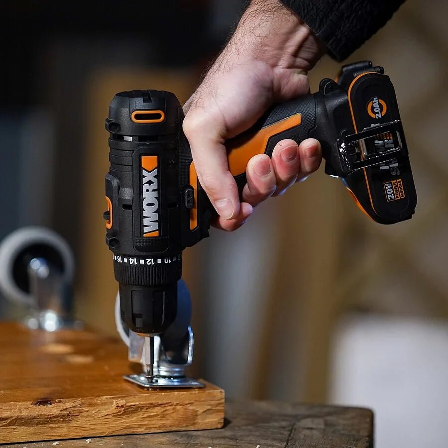 Worx WX100 - Taladro atornillador 20V y 30 N.m. con 1 batería de 2,0Ah y cargador - Ferrotecnia
