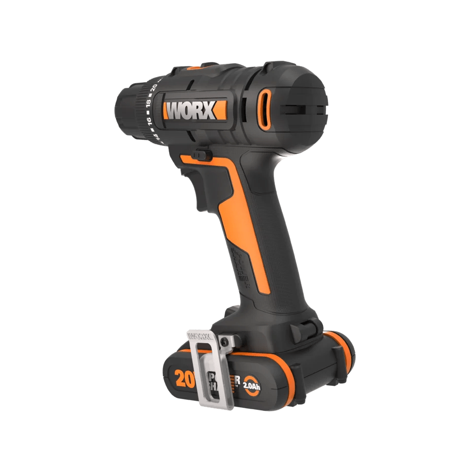Worx WX100 - Taladro atornillador 20V y 30 N.m. con 1 batería de 2,0Ah y cargador - Ferrotecnia