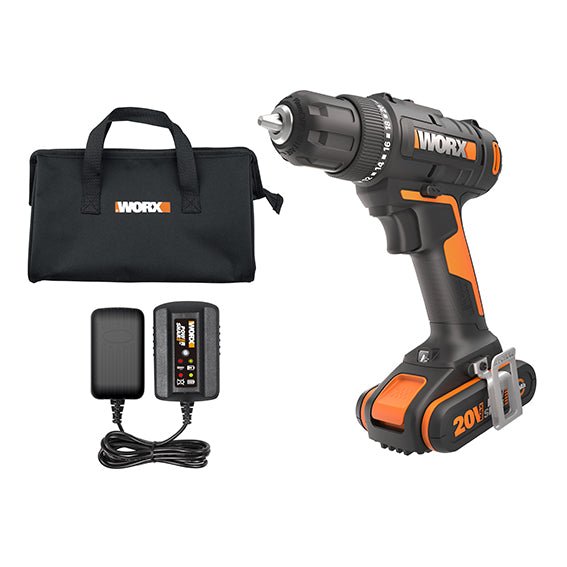 Worx WX100 - Taladro atornillador 20V y 30 N.m. con 1 batería de 2,0Ah y cargador - Ferrotecnia