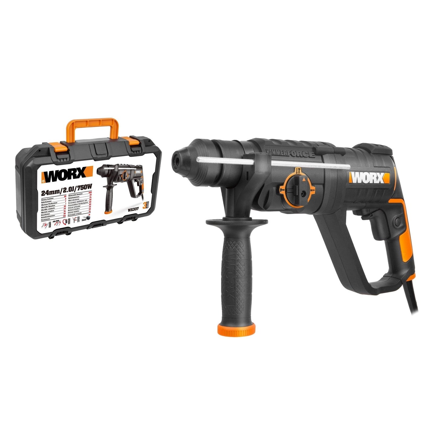 Worx WX337 - 3 Function Horizontal Hammer 750W 2.0J