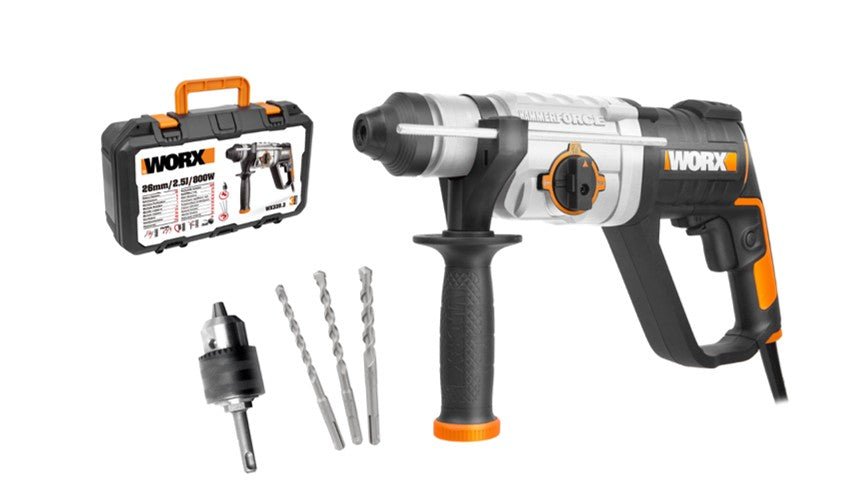Worx WX339.3 - Martillo horizontal 3 Funciones 800W 2,5J - Ferrotecnia