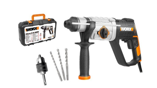 Worx WX339.3 - Martillo horizontal 3 Funciones 800W 2,5J - Ferrotecnia