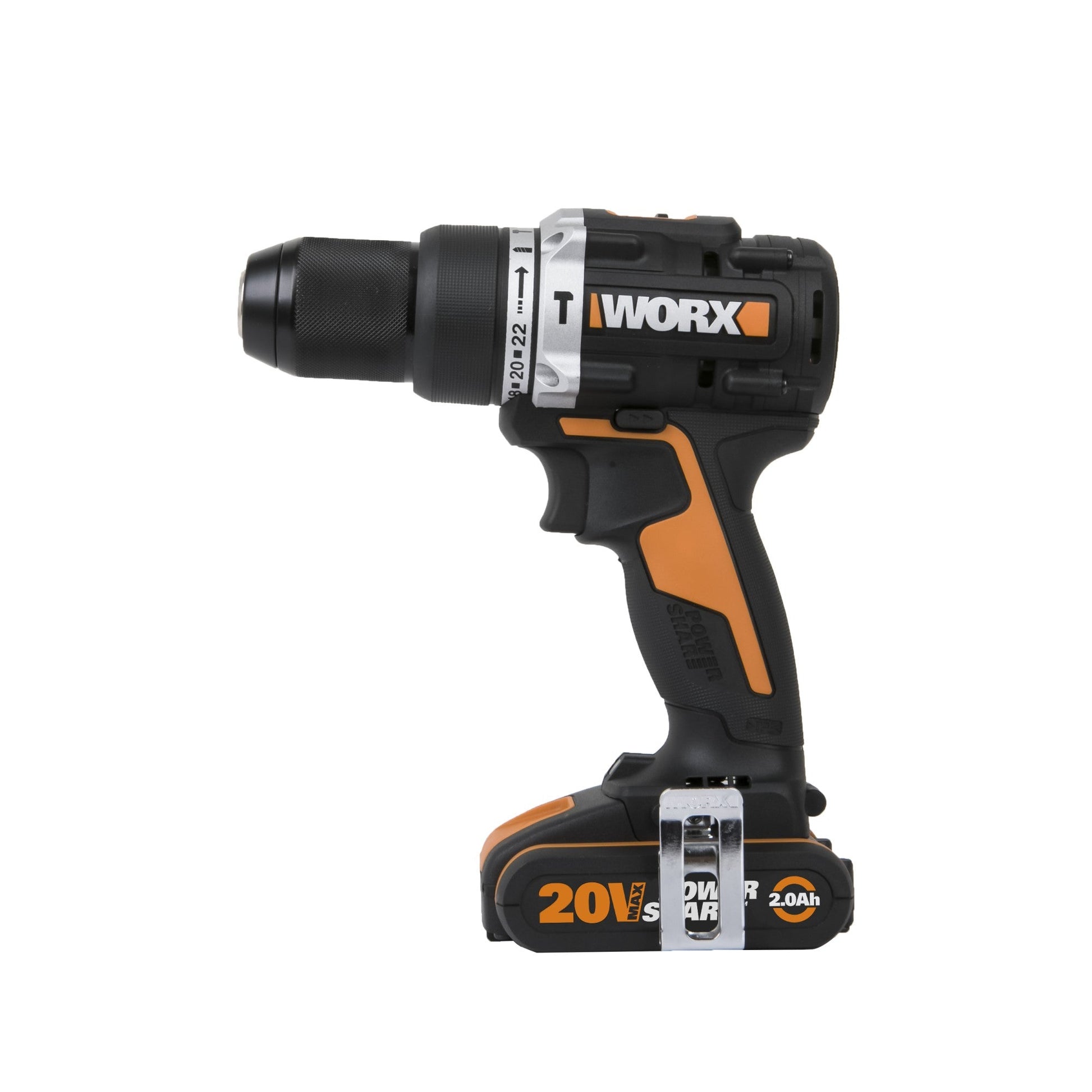 Worx WX352 - Taladro Percutor Brushless 20V 2.0Ah 2 Bat - Ferrotecnia