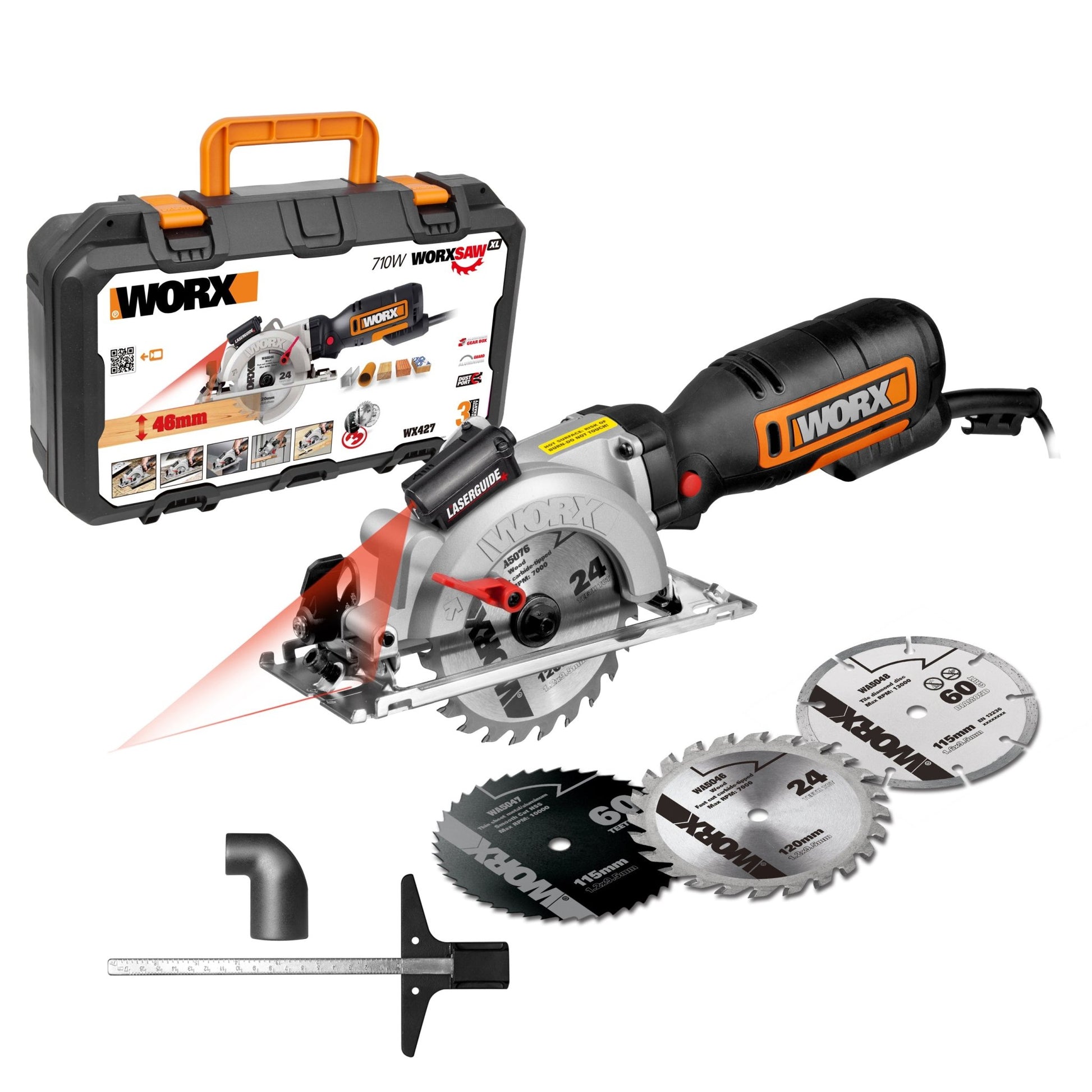 Worx WX427 - Sierra circular Worxsaw XL 710W 46mm - Ferrotecnia