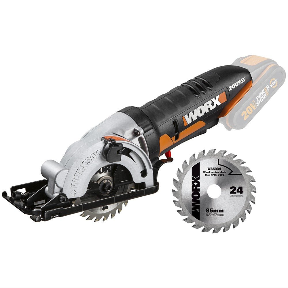 Worx WX527.9 - Sierra Circular Worxsaw 27mm 20V S/bat - Ferrotecnia