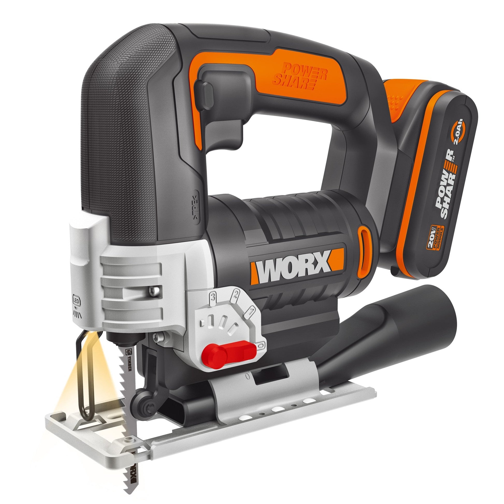 Worx WX543 - Sierra de calar pendular 20V 2.0Ah (1bat) - Ferrotecnia