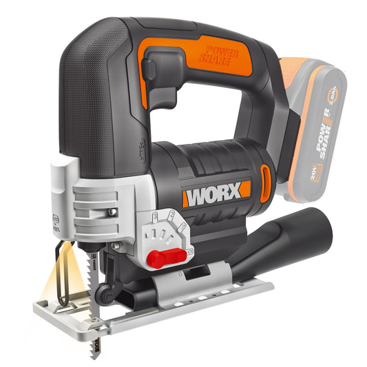 Worx WX543.9 - Sierra de calar pendular 20V (Sin batería) - Ferrotecnia