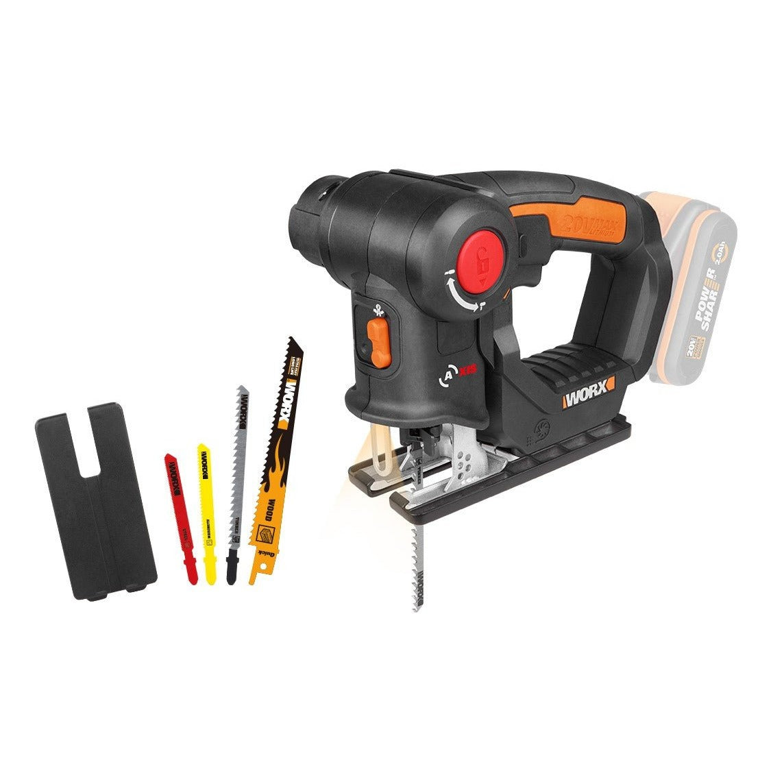 Worx WX550.9 - Scie alternative/sauteuse 2 en 1 20 V (batterie non incluse)