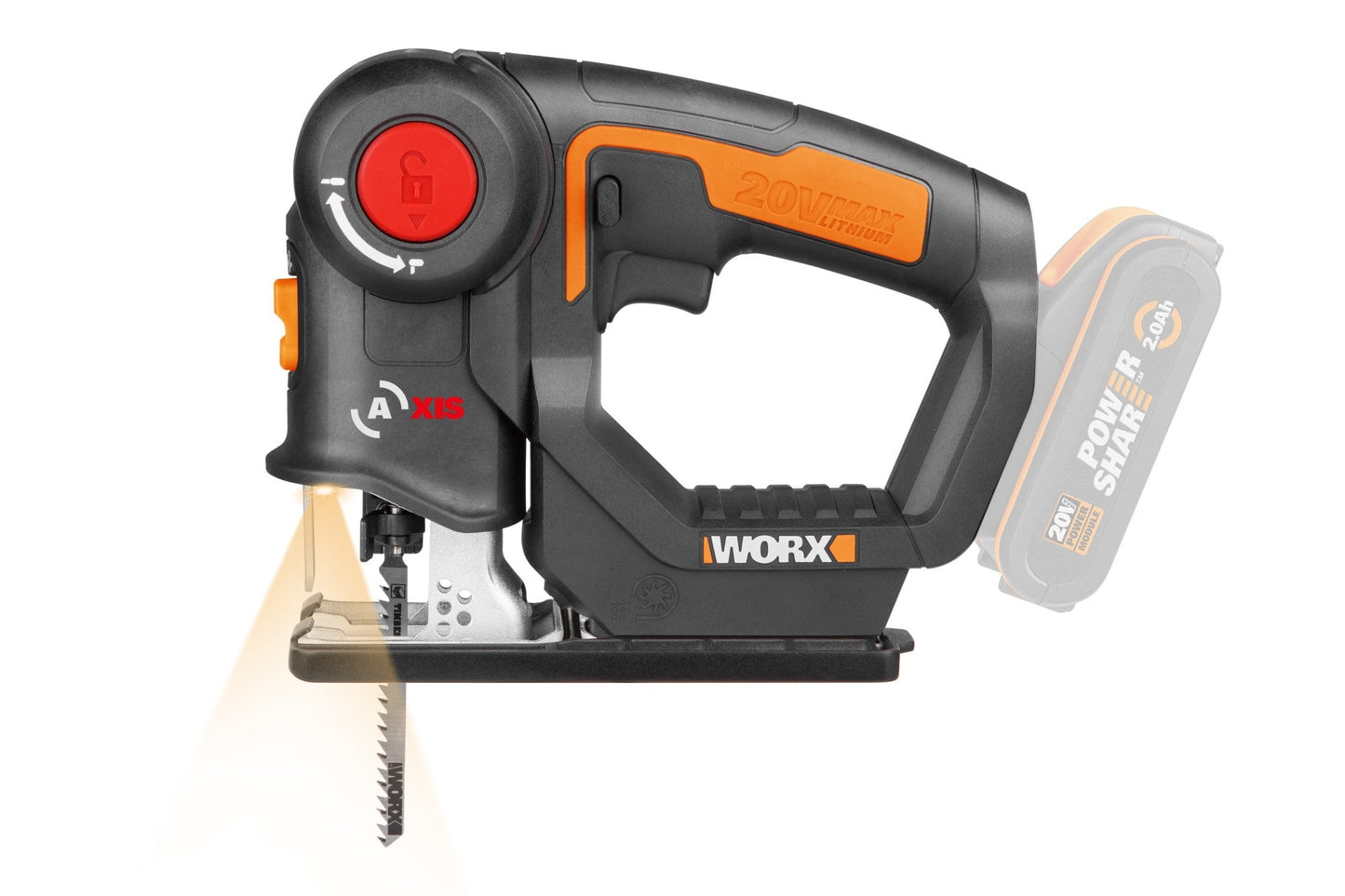Worx WX550.9 - Sierra 2en1, sable/calar pendular 20V (Sin batería) - Ferrotecnia