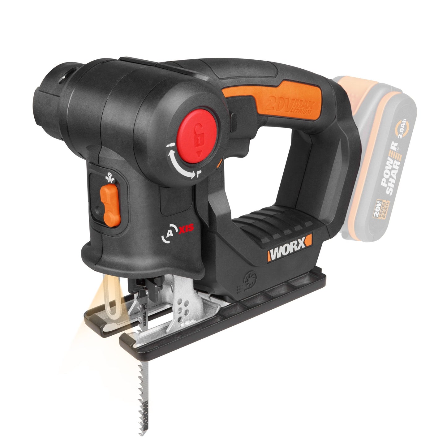 Worx WX550.9 - Sierra 2en1, sable/calar pendular 20V (Sin batería) - Ferrotecnia