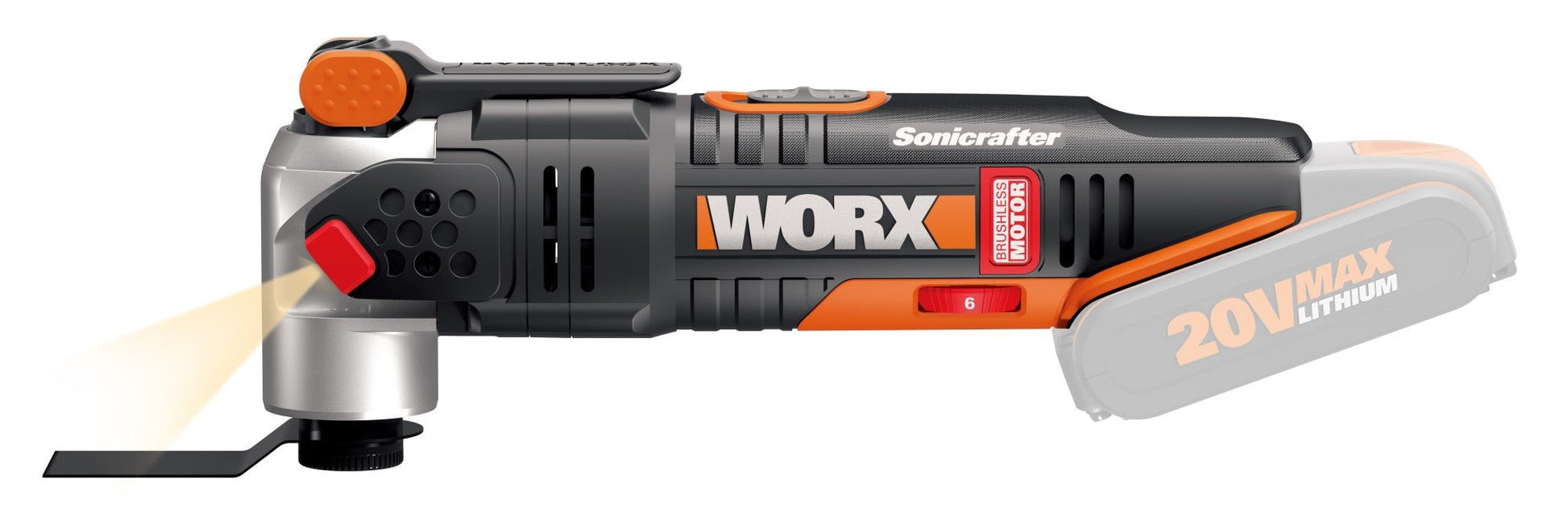 Worx WX693.9 - Multiherramienta Sonicrafter® Brushless 20V (Sin batería) - Ferrotecnia
