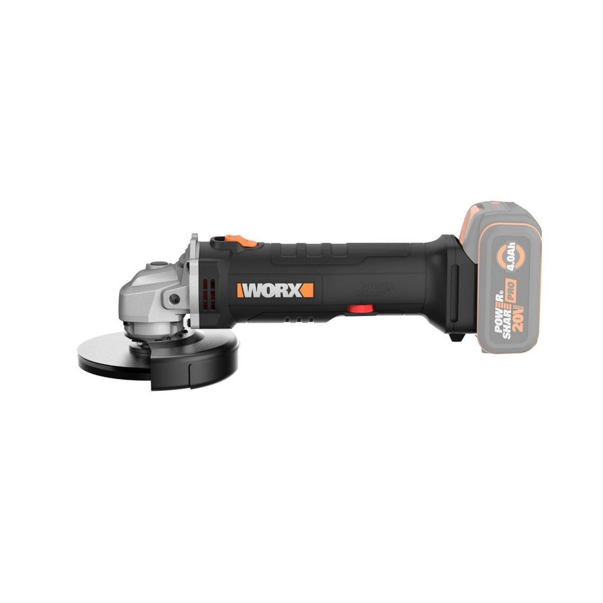 Worx WX808.9 - Amoladora angular 115mm 20V (1bat 4,0Ah) - Ferrotecnia