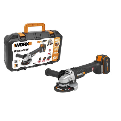 Worx WX812 - Meuleuse sans balais 125 mm 20 V 4,0 Ah (1 batterie)