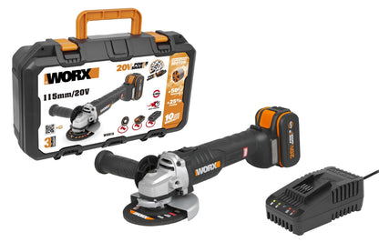 Worx WX813 - Amoladora Brushless 115mm 20V 2Ah 2 bat - Ferrotecnia