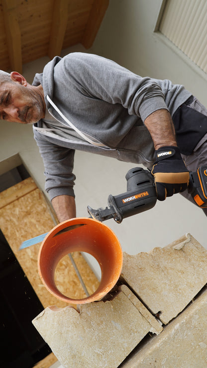 Worx WX501 - Sierra sable compacta brushless a batería, 20V, 26mm, 1*2.0Ah, cargador