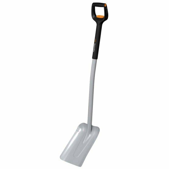 Fiskars Pala telescópica para levantar y mover material suelto y nieve, Longitud: 121 - 140 cm, Hoja de acero al boro reforzada, Negro/Naranja, Xact, 1066734