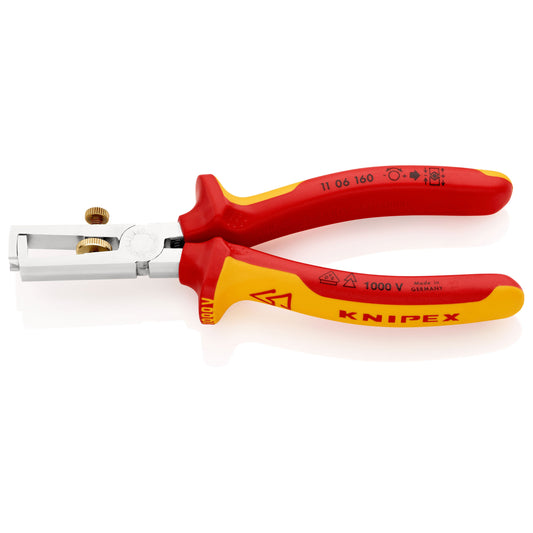 Knipex 11 06 160 - VDE insulated universal wire stripper 160mm with two-component handles