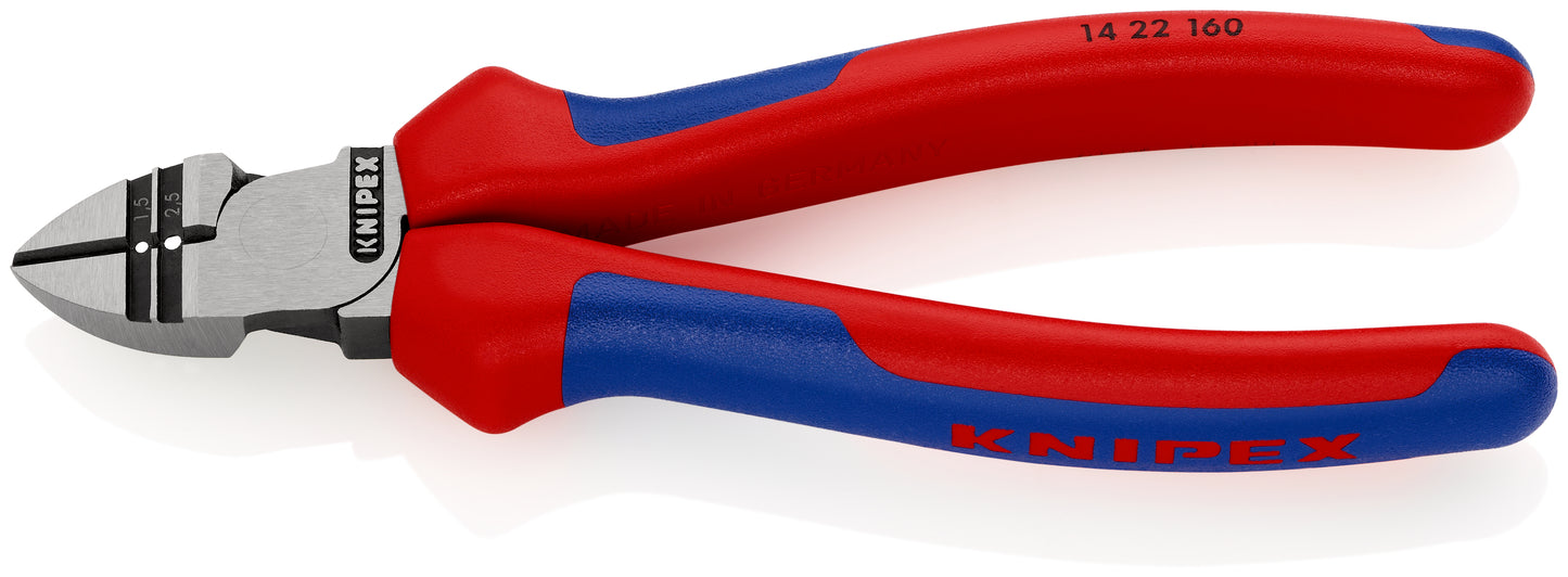 Knipex 14 22 160 - Alicates de corte diagonal con función de pelacables