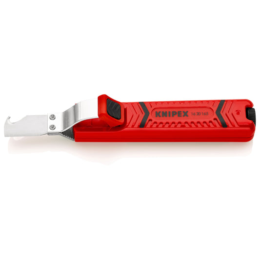 Knipex 16 20 165 SB - Couteau à câble avec lame à crochet, pour tuyaux de 8,0 à 28,0 mm2 (en emballage libre-service)