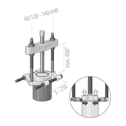 GEDORE 1.38/2 - Ustensile extracteur 70-215 mm (8017710)