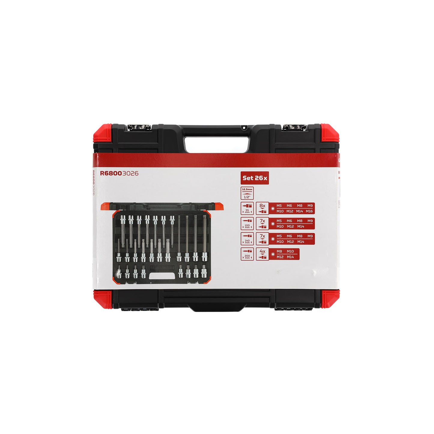 GEDORE red R68003026 - 1/2" XZN screwdriver socket set, 26 pieces (3301574)