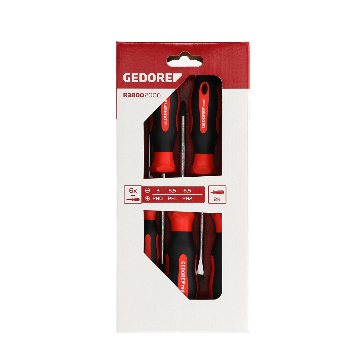 GEDORE red R38002006 - Set of 6 PH + Flat screwdrivers (3301270)