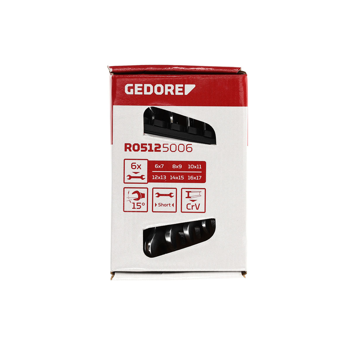 GEDORE red R05125006 - Juego de 6 llaves fijas, modelo corto, 6-17 mm (3300958)