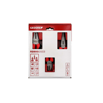 GEDORE red R28002003 - Pliers set, 2-component handle, 3 pieces (3301155)
