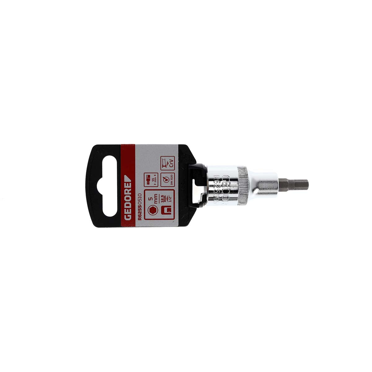 GEDORE red R62550510 - Screwdriver socket 1/2" 5 mm L=55 mm (3300359)