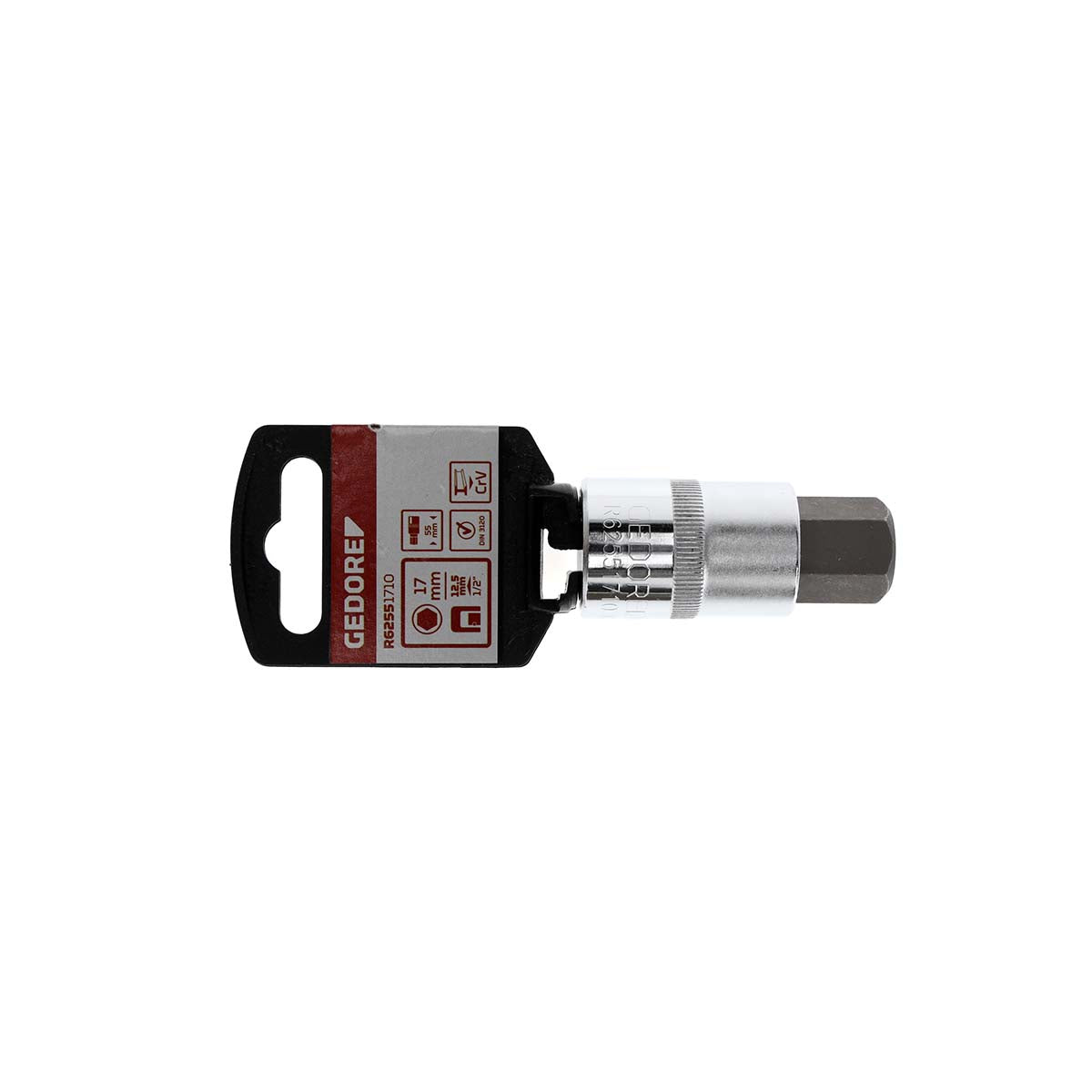 GEDORE red R62551710 - Screwdriver socket 1/2" 17 mm L=55 mm (3300368)
