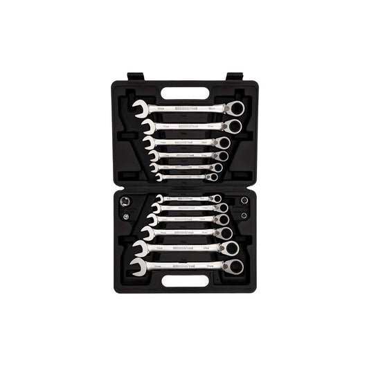 GEDORE red R07203016 - Set of 12 ratchet combination wrenches 8-19 mm + 4 adapters (3300060)