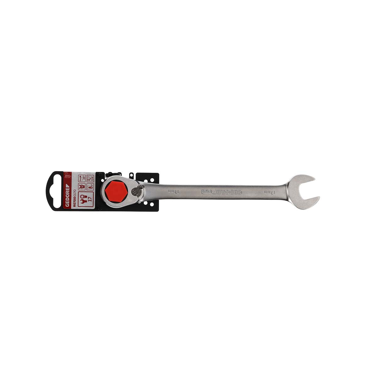 GEDORE red R07200170 - Ratchet combination wrench with shift lever, 17 mm L=224 mm (3300860)