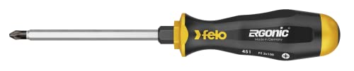 Felo 45120340 - Felo Ergonic Series 450 PZ2x100 mm through rod screwdriver.