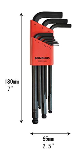 Bondhus 10999 - Set of 9 Bondhus ProGuard ball point L keys (1.5-10 mm.)