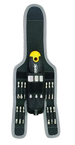 Felo 06071604 - Tilting ratchet screwdriver set with Felo Ergonic K bits and sockets (belt case)