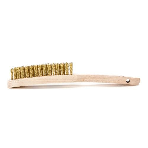 LessMann 107651 - Hand brush with wooden handle LessMann 5H crimped brass wire MES 0.35