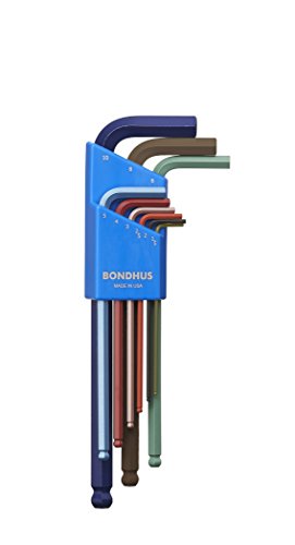 Bondhus 69499 - Set of 9 Bondhus ColorGuard ball point L keys (1.5-10 mm.)