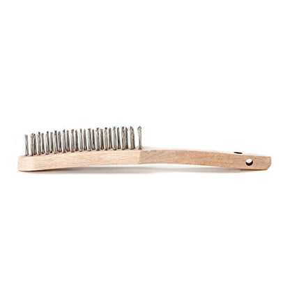 LessMann 103731 Hand Brush with Wooden Handle LessMann 3H Straight Stainless Steel Wire ROF 0.35