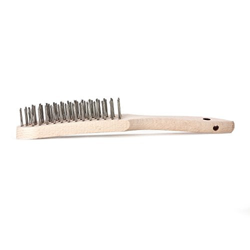 LessMann 103741 Hand Brush with Wooden Handle LessMann 4H Straight Stainless Steel Wire ROF 0.35