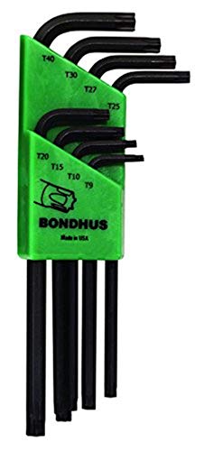 Bondhus 32434 - Bondhus ProGuard Tamper-Resistant Torx L-Wrench Set of 8 (TR9-TR40)