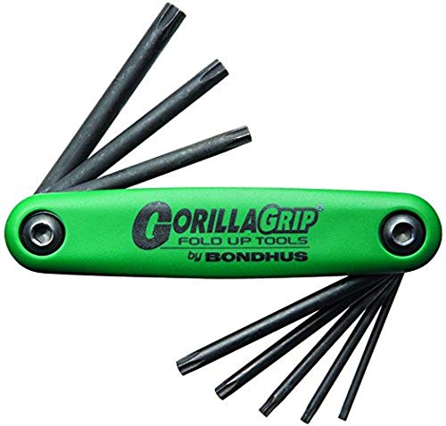 Bondhus 12638 - Bondhus GorillaGrip pocket knife with 8 tamper-proof Torx keys (TR9-TR40)