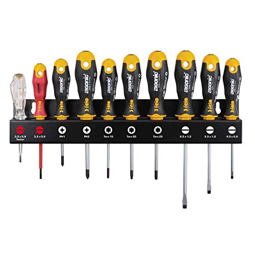 Felo 40091013 - Felo Ergonic XL screwdriver set with metal holder (10 pcs.)