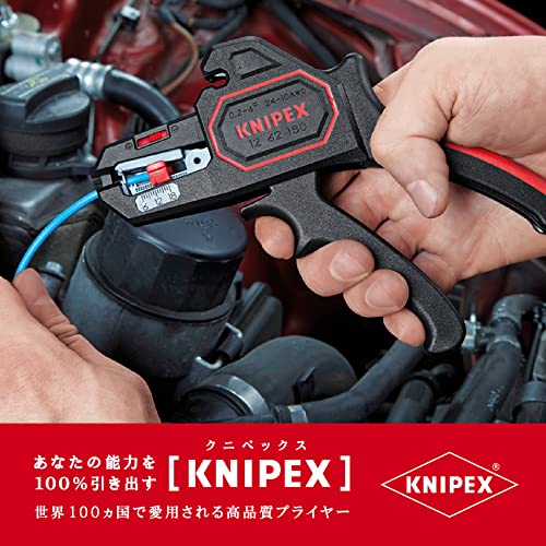 Knipex 12 62 180 SB - Knipex 180 mm self-adjusting wire stripper. (0.2 - 6.0 mm2) (in self-service packaging)
