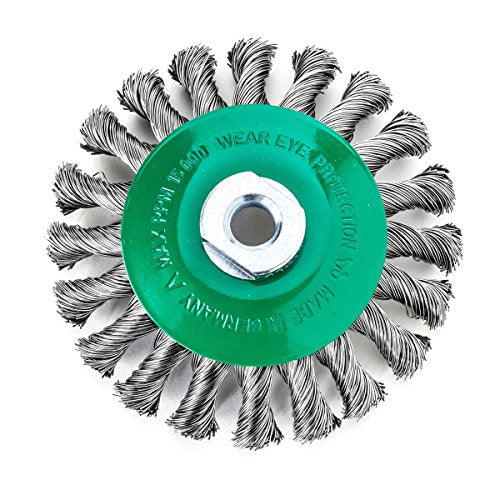 LessMann 471757 - LessMann conical brush 100x12 mm./M14x2.0 mm. braided stainless steel wire ROH 0.30